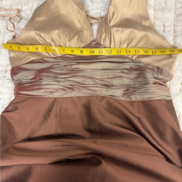 Talbots Gold and Brown Halter Dress Silk Dress Size 16. F40 - Picture 11 of 13